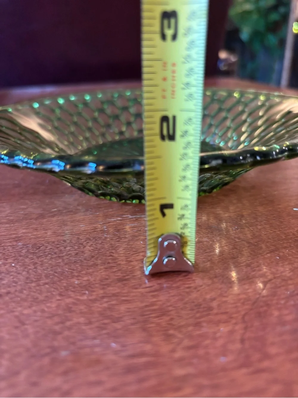 Indiana Glass avocado green Honeycomb serving dish